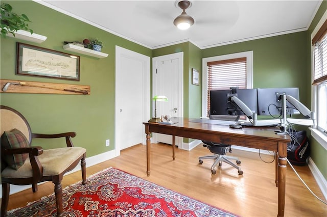 23 W Winthrope Rd, Kansas City, MO 64113 - home office featuring ornamental molding, light wood finished floors, and baseboards