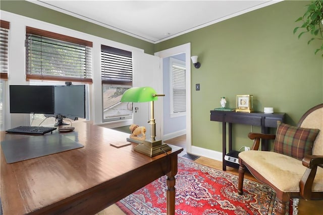23 W Winthrope Rd, Kansas City, MO 64113 - office with wood finished floors, baseboards, and ornamental molding