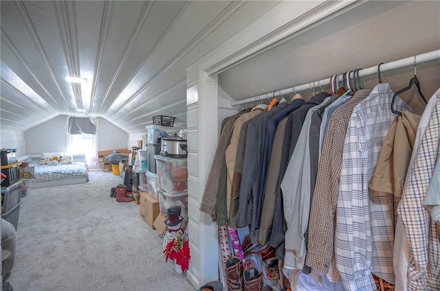 3118 Kimball Ave, Kansas City, KS 66104 - walk in closet with vaulted ceiling and carpet flooring