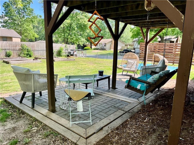view of community featuring a patio area