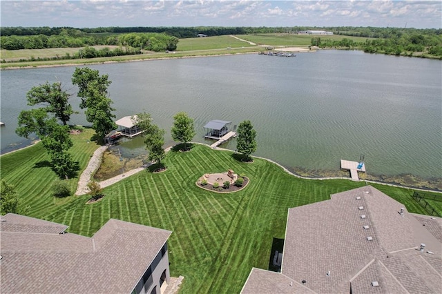 bird's eye view of a large body of water