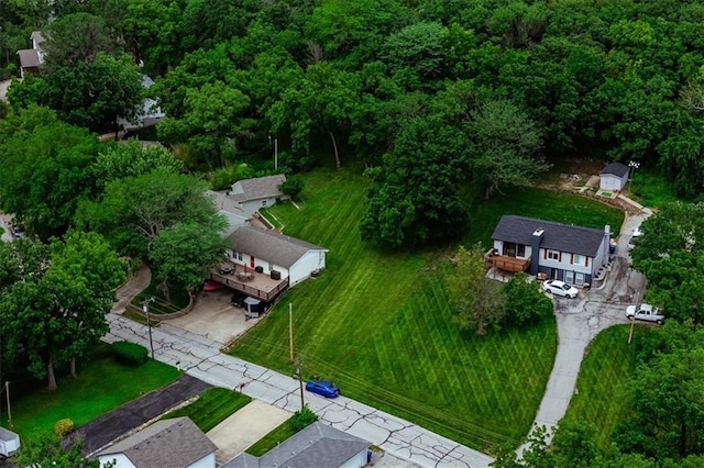 19P Lake Shore Dr, Lake Lotawana, MO 64086 - aerial view of property and surrounding area with a forest