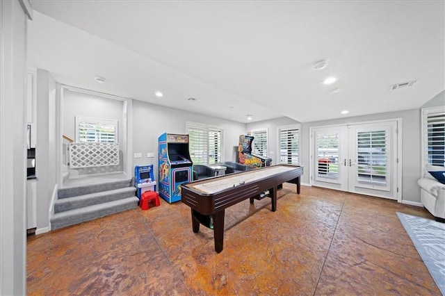 19P Lake Shore Dr, Lake Lotawana, MO 64086 - playroom with french doors and recessed lighting