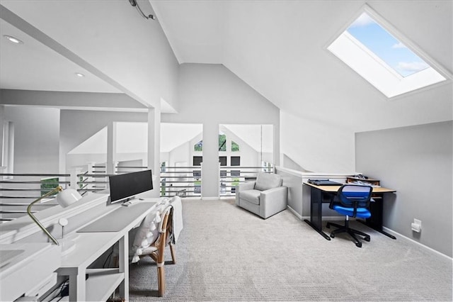 19P Lake Shore Dr, Lake Lotawana, MO 64086 - carpeted office with a skylight and lofted ceiling