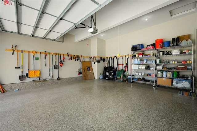 garage featuring a garage door opener