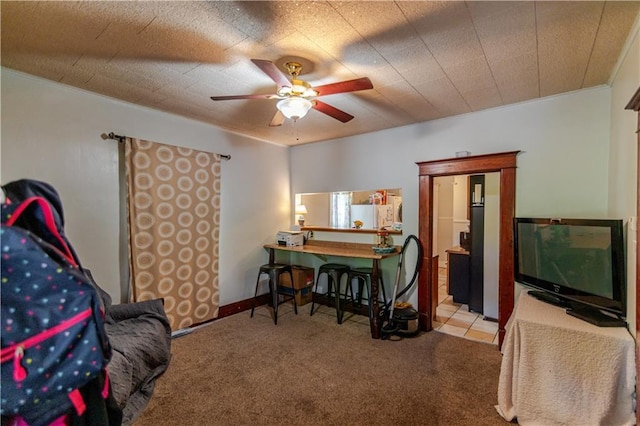 911 N 6th St, Atchison, KS 66002 - bedroom with carpet and a ceiling fan
