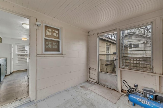 view of unfurnished sunroom