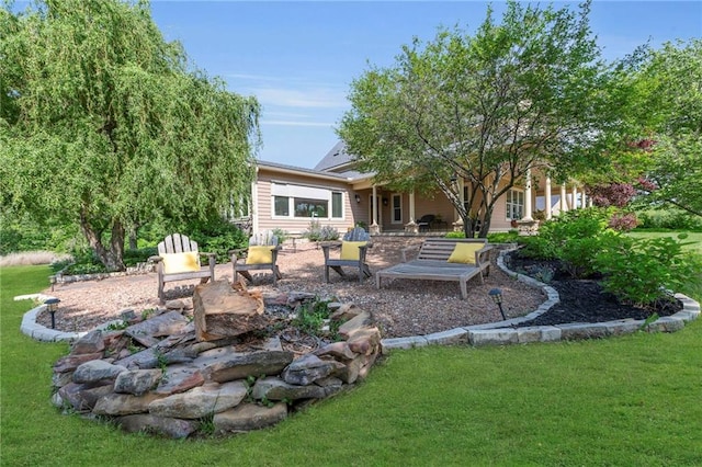 11261 238th St, Lawrence, KS 66044 - view of grassy yard featuring a patio