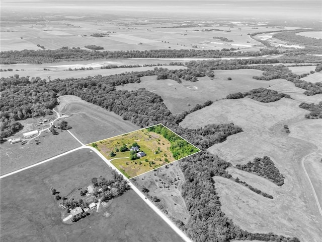 11261 238th St, Lawrence, KS 66044 - aerial view of sparsely populated area featuring property boundaries highlighted
