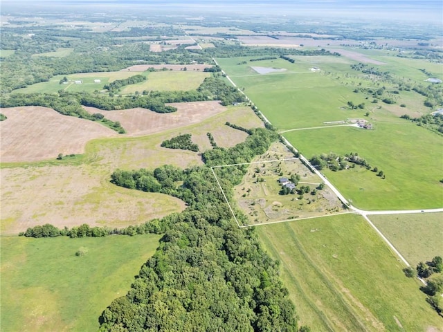 11261 238th St, Lawrence, KS 66044 - aerial view of property and surrounding area featuring rural landscape