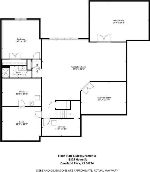 15825 Howe St, Overland Park, KS 66224 - floor plan / room layout