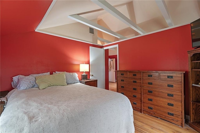5347 Buena Vista St, Roeland Park, KS 66205 - bedroom with lofted ceiling and light wood-type flooring