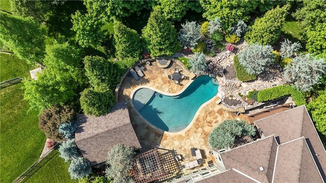 4502 Verona Ct, Riverside, MO 64150 - aerial view of a pool