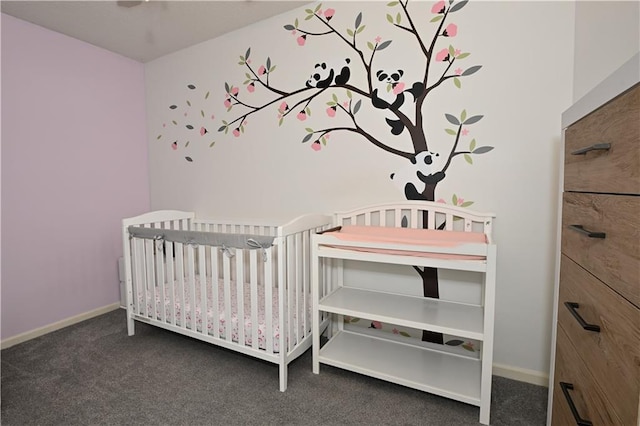 15363 S Darnell St, Olathe, KS 66062 - bedroom with carpet, a crib, and baseboards