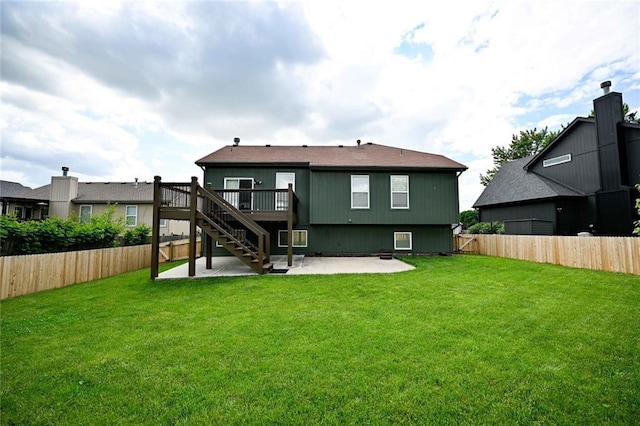 15363 S Darnell St, Olathe, KS 66062 - rear view of property featuring a patio area, stairway, and a deck