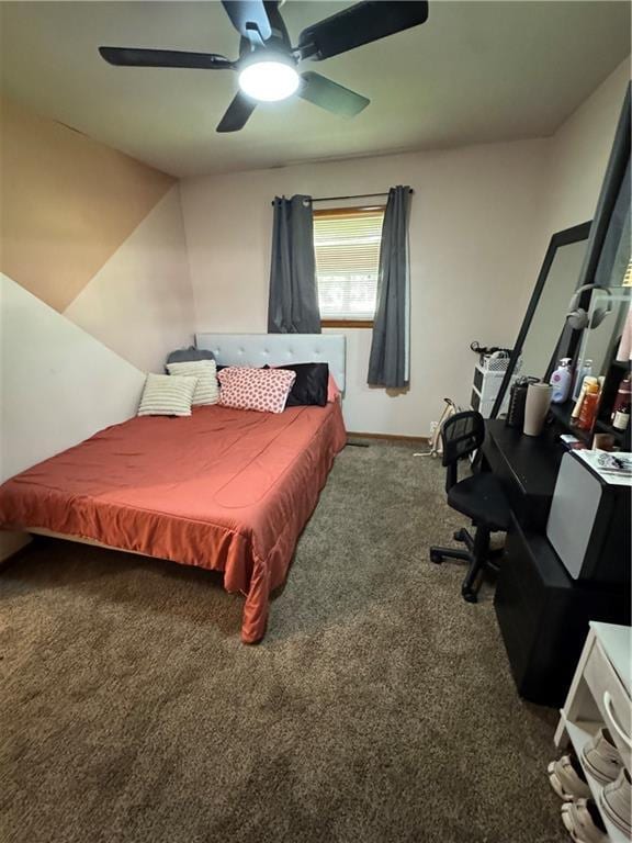 209 S 4th St, Arma, KS 66712 - carpeted bedroom featuring a ceiling fan and baseboards