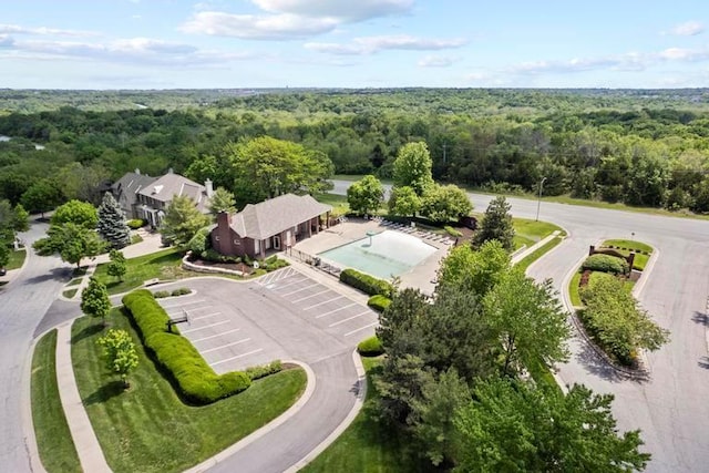 8127 Lone Elm Rd, Lenexa, KS 66220 - drone / aerial view of a forest and a pool area
