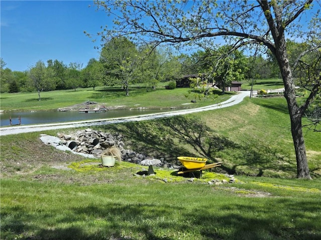 33295 Bethel Church Rd, Osawatomie, KS 66064 - view of community with a yard, view of scattered trees, and a water view