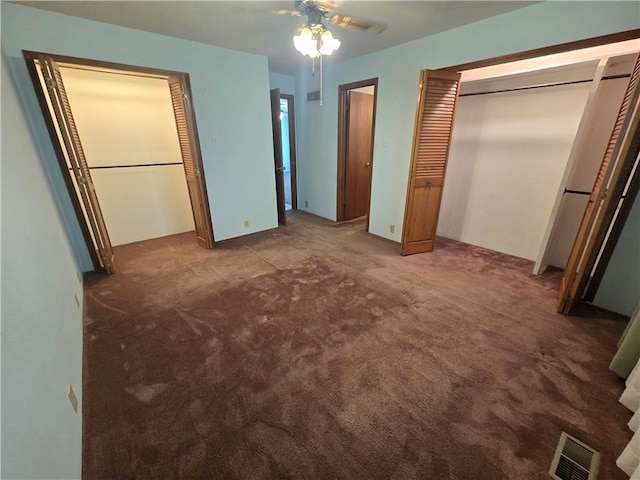 33295 Bethel Church Rd, Osawatomie, KS 66064 - unfurnished bedroom with carpet and ceiling fan