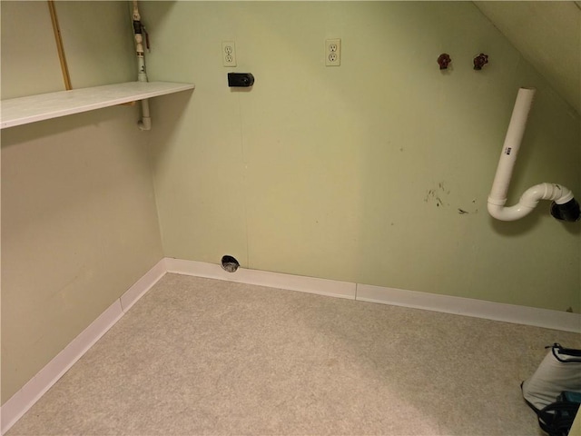 33295 Bethel Church Rd, Osawatomie, KS 66064 - laundry room featuring carpet flooring and baseboards
