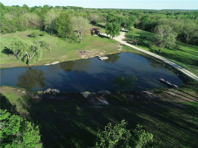 33295 Bethel Church Rd, Osawatomie, KS 66064 - aerial overview of property's location with a large body of water and a heavily wooded area