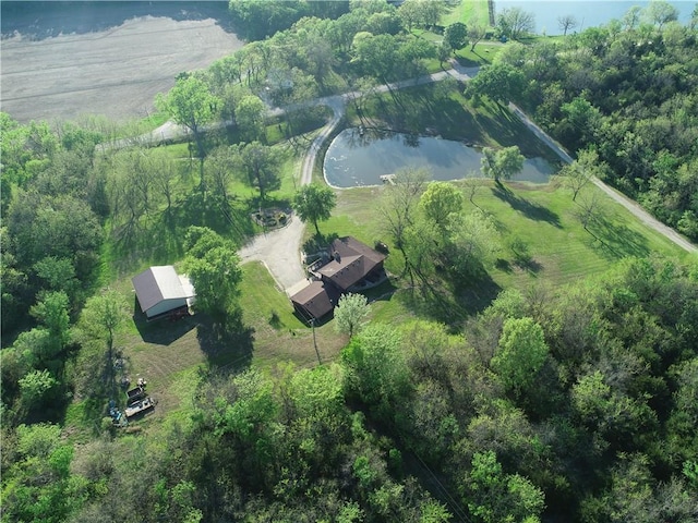 33295 Bethel Church Rd, Osawatomie, KS 66064 - aerial overview of property's location with rural landscape and a nearby body of water