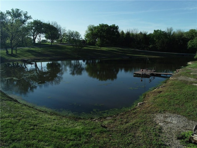 33295 Bethel Church Rd, Osawatomie, KS 66064 - water view with a boat dock