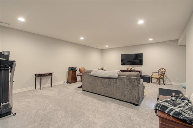 11410 Bluestem Dr, Kearney, MO 64060 - living area featuring carpet floors, recessed lighting, and baseboards