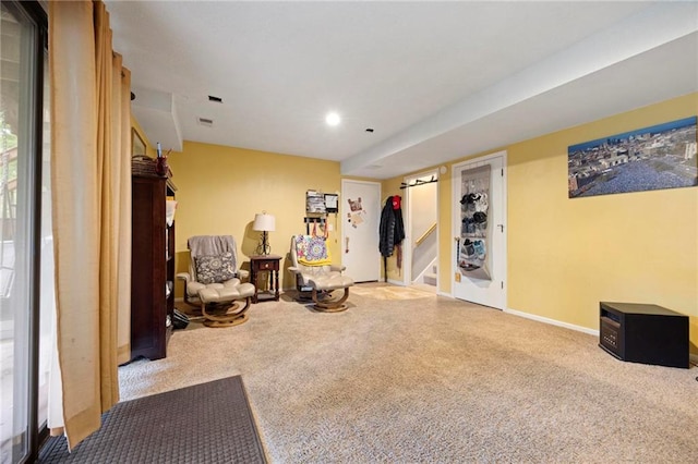 15328 W 81st St, Lenexa, KS 66219 - sitting room with carpet, baseboards, and stairs