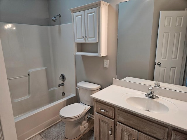 1309 Thomas Dr, Louisburg, KS 66053 - full bathroom with shower / washtub combination, toilet, vanity, and tile patterned flooring