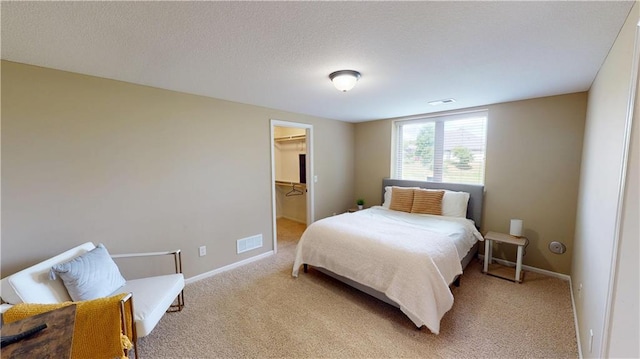 4301 N 141st St, Basehor, KS 66007 - bedroom featuring light colored carpet, baseboards, a spacious closet, and a textured ceiling