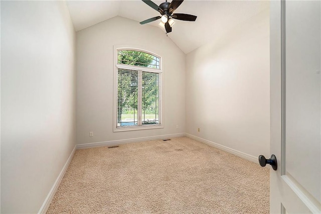 4301 N 141st St, Basehor, KS 66007 - carpeted empty room with ceiling fan and lofted ceiling