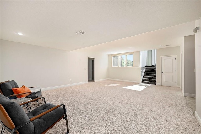 4301 N 141st St, Basehor, KS 66007 - sitting room featuring stairway and light colored carpet