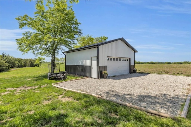 view of detached garage