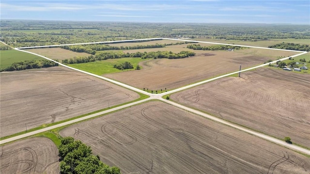 aerial view of sparsely populated area with property boundaries highlighted