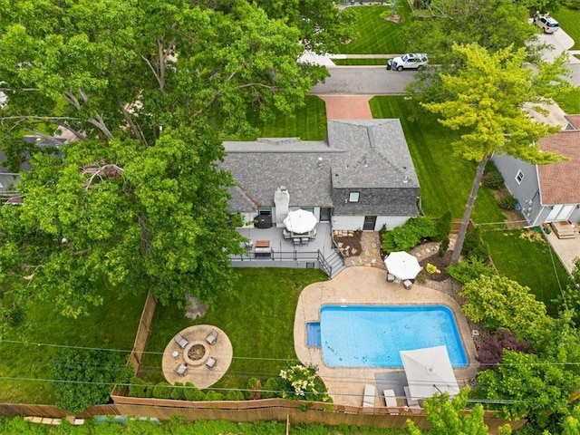 10319 W 92nd Pl, Overland Park, KS 66214 - aerial view of property and surrounding area with a pool area