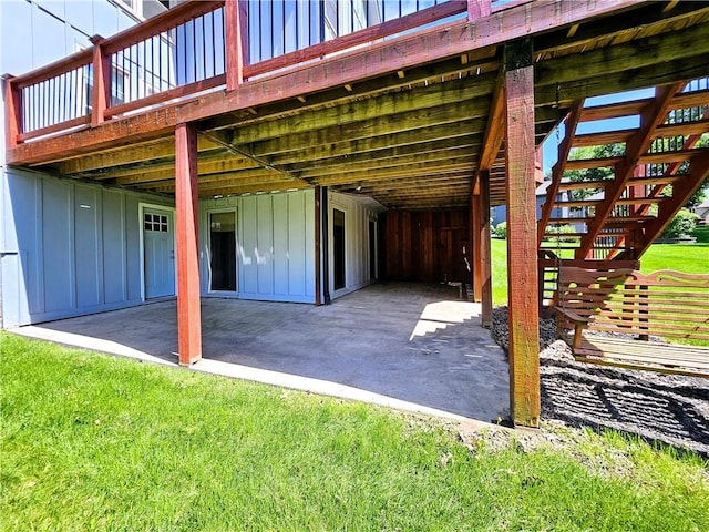 5806 N Kensington Ave, Kansas City, MO 64119 - view of patio with a deck and stairway