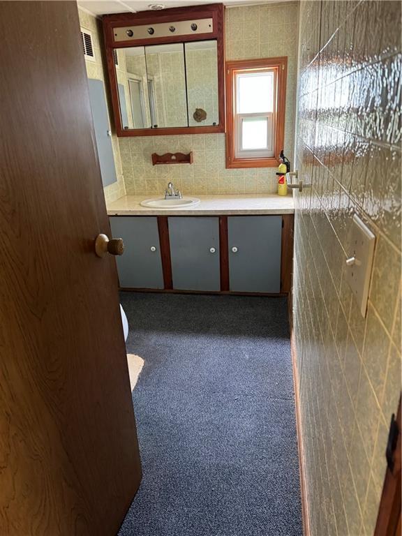 32572 Magnolia Ln, Excelsior Springs, MO 64024 - bathroom with vanity and decorative backsplash
