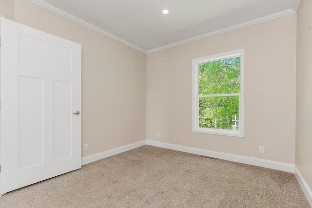 85 Birdie Ln, Mound City, KS 66056 - carpeted empty room featuring crown molding, baseboards, and recessed lighting