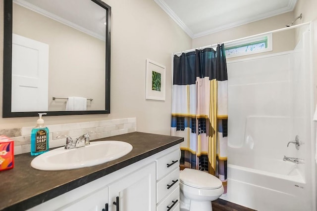 85 Birdie Ln, Mound City, KS 66056 - full bath with crown molding, toilet, vanity, and shower / bath combo