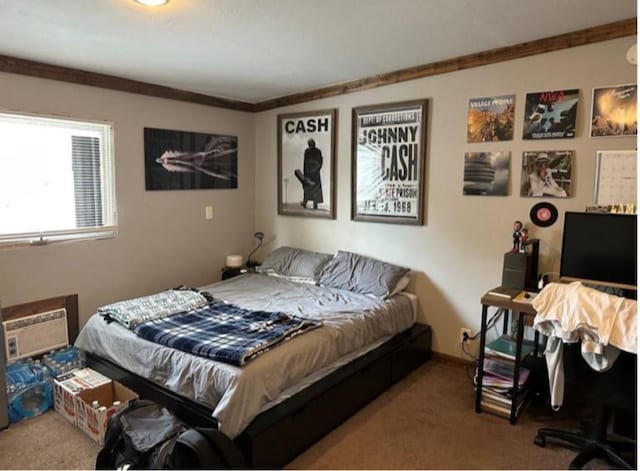 524 N Walnut St, Maryville, MO 64468 - bedroom featuring carpet floors and a wall mounted air conditioner