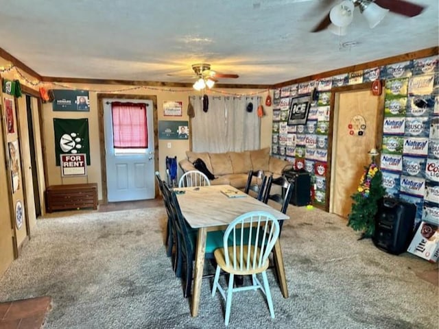 524 N Walnut St, Maryville, MO 64468 - dining area with ceiling fan and carpet