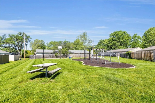 view of yard featuring a playground
