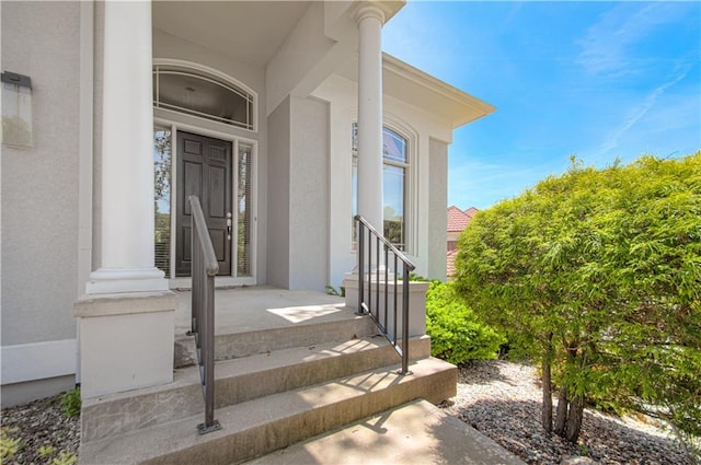 5445 NE Northgate Xing, Lees Summit, MO 64064 - entrance to property with stucco siding