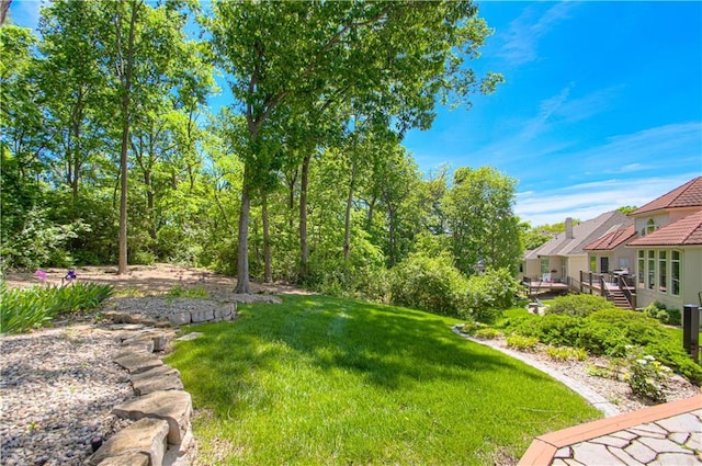 5445 NE Northgate Xing, Lees Summit, MO 64064 - view of green lawn featuring a wooden deck