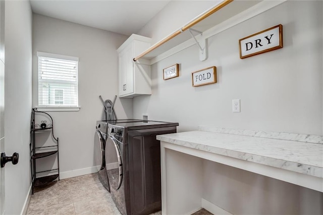 4713 NE Saratoga Ct, Lees Summit, MO 64064 - laundry room featuring cabinet space, separate washer and dryer, and baseboards