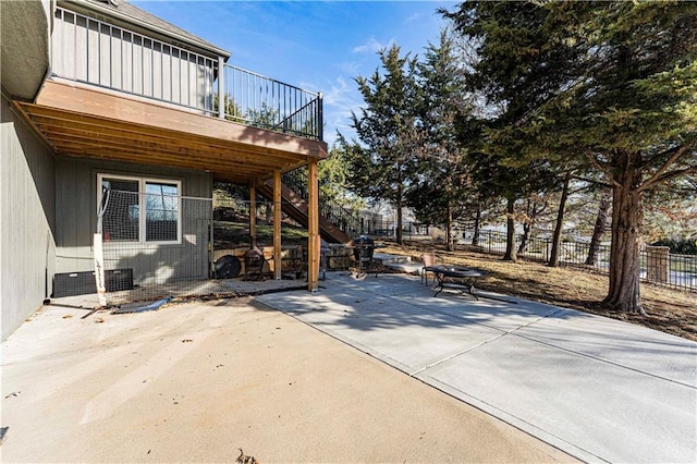 13123 W 54th Ter, Shawnee, KS 66216 - view of patio / terrace featuring a deck, fence, and stairs