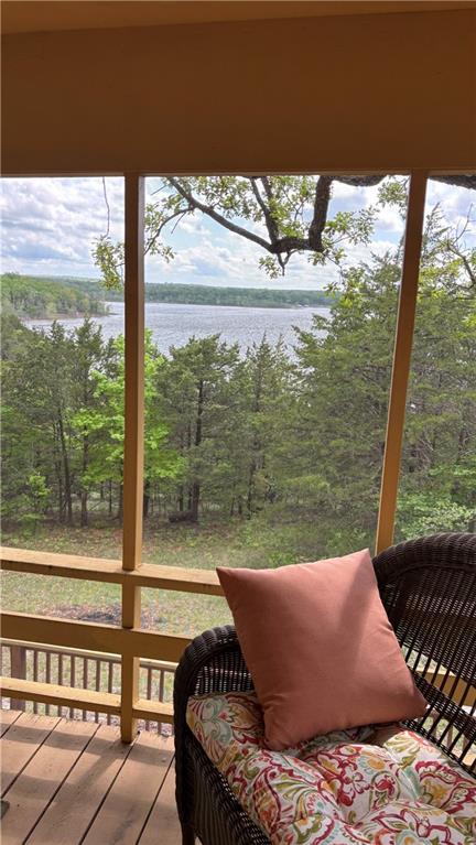 deck with a water view