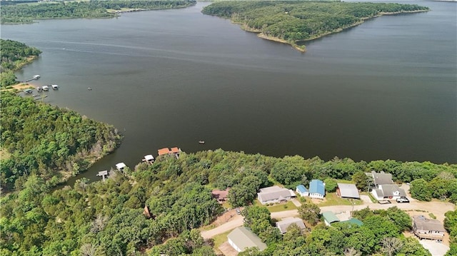 25996 Arrowhead Rd, Hermitage, MO 65668 - aerial view of property's location with a large body of water and a heavily wooded area