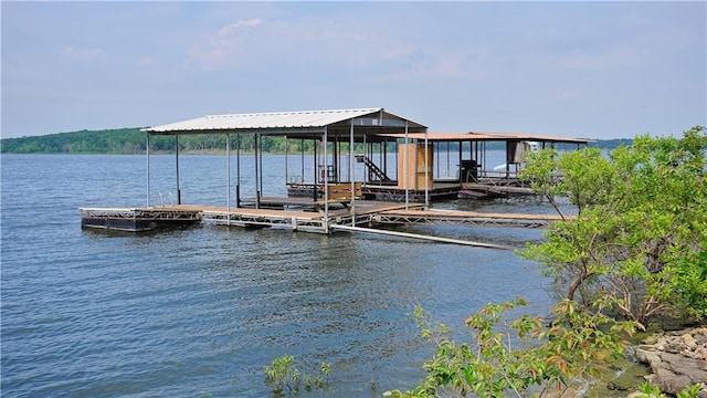 25996 Arrowhead Rd, Hermitage, MO 65668 - dock area featuring a water view and boat lift